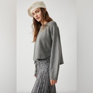 Free People Jamie Sweater Dark Heather Grey Size XL